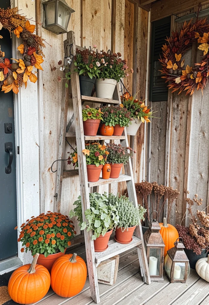 Wooden Ladder Plant Stand