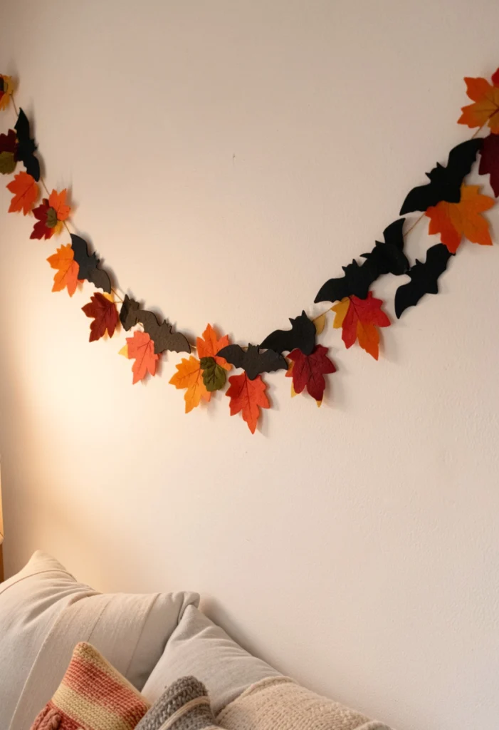 . Autumn Leaf & Bat Garland