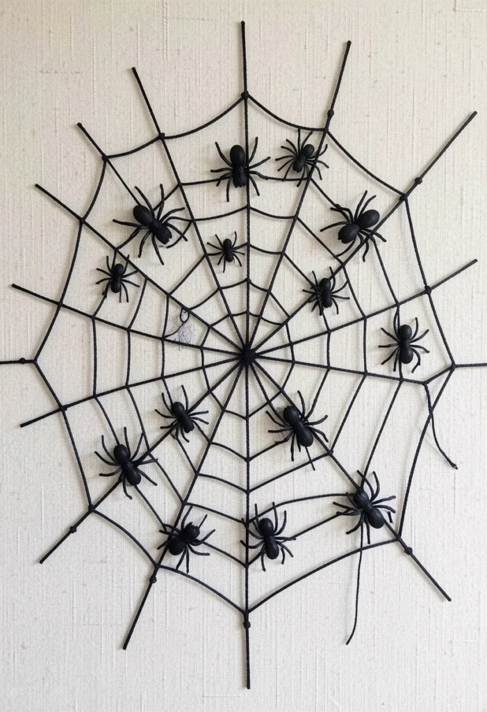 . DIY Spider Web Wall Art