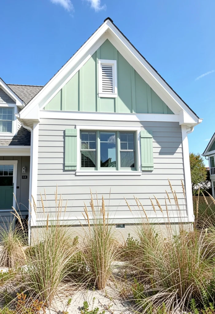 Light Gray with Muted Mint Green