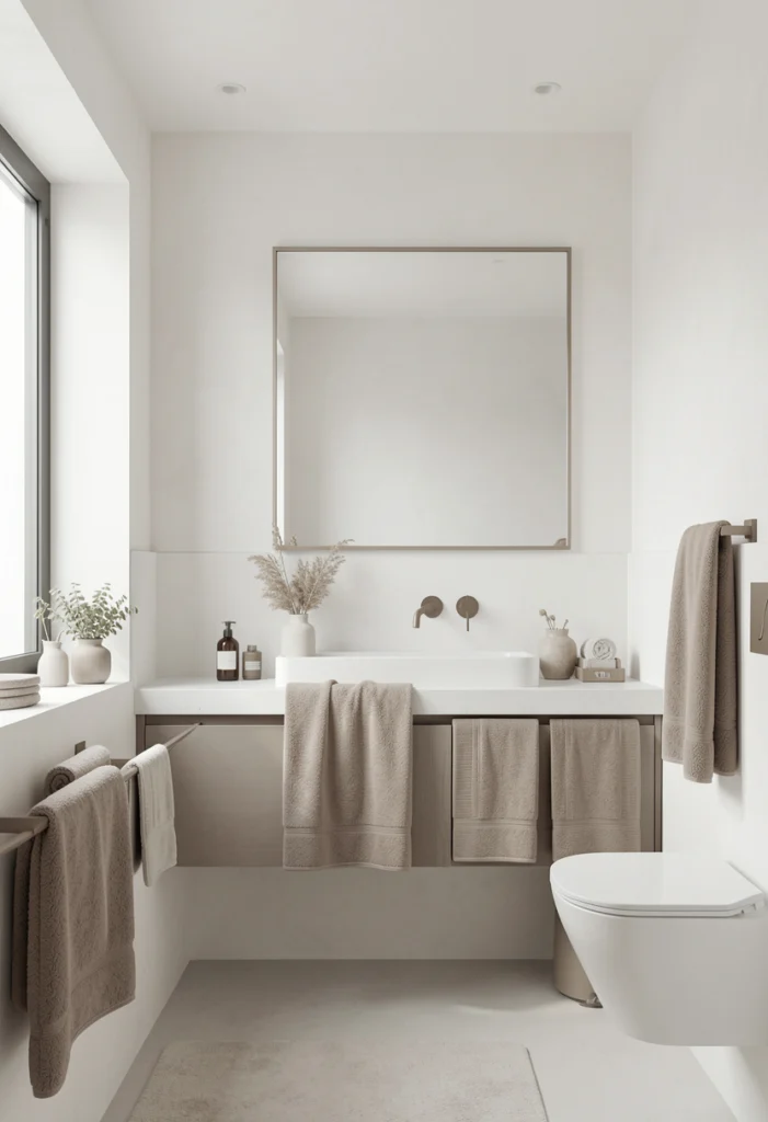 White and Taupe Layered Minimalism