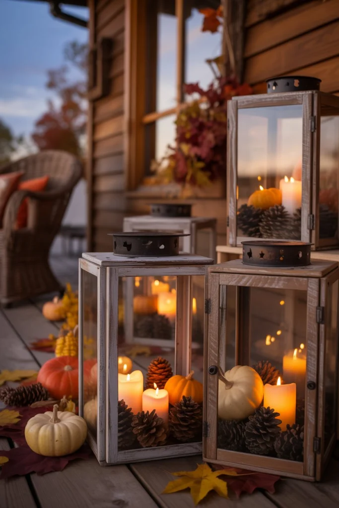 DIY Lanterns with Autumn Fillers