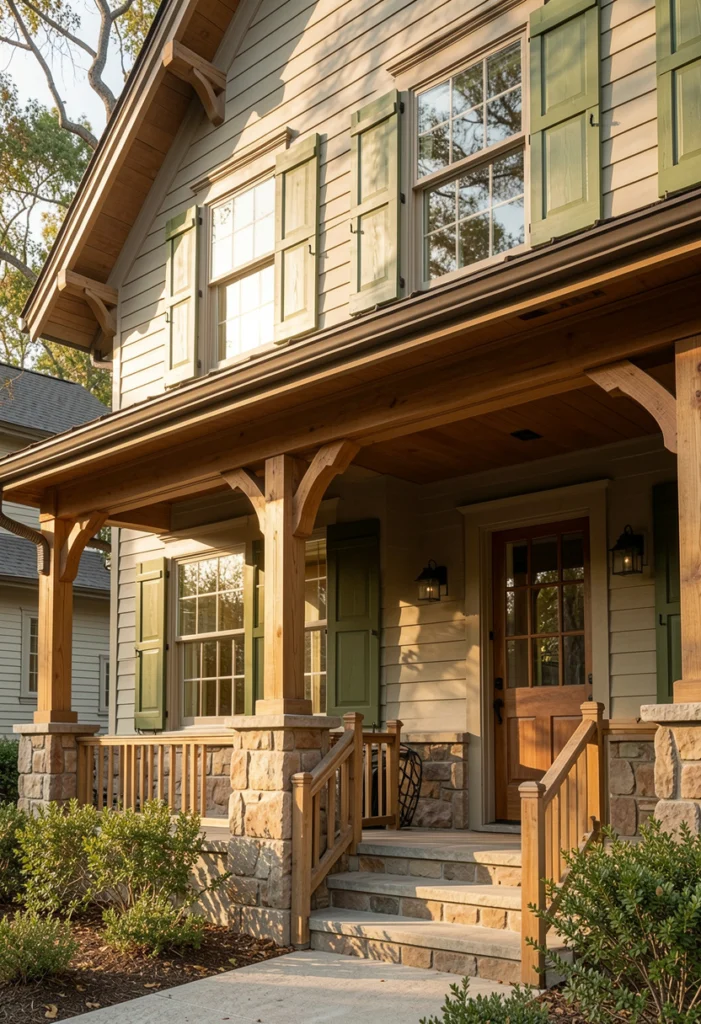 Greige with Moss Green Highlights