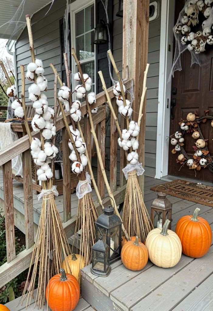  DIY Cotton Stem Witch Broom Corner