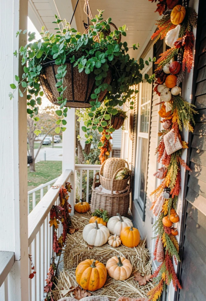  Hanging Baskets with Fall Greens