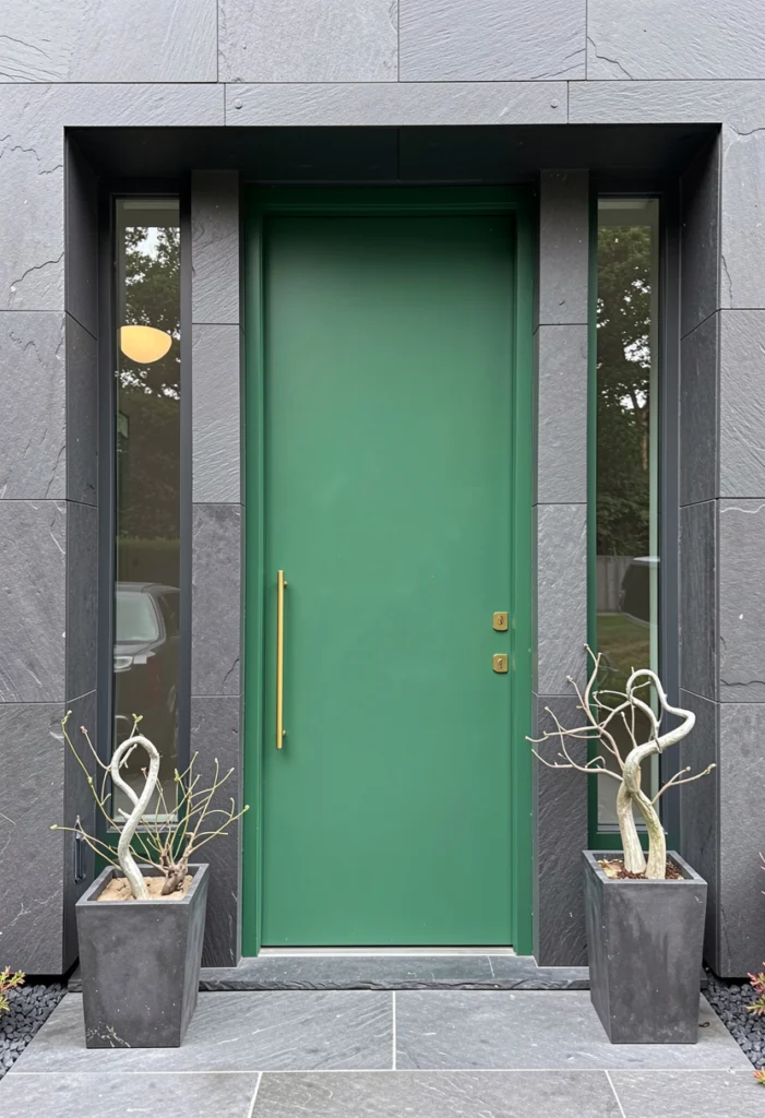 Slate Gray with Emerald Green Door
