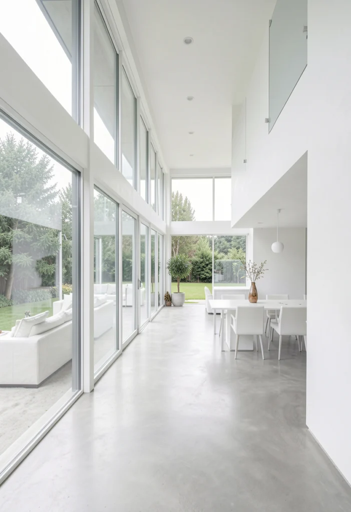 White Exterior with Glass Elements