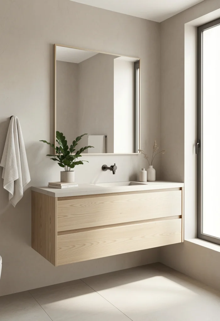 Floating Vanity with Neutral Palette