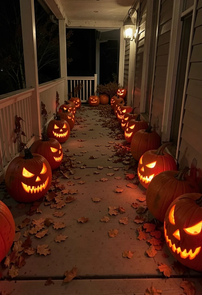  Glowing Jack-O’-Lantern Pathway