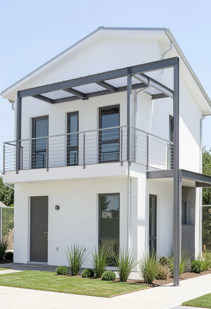 White with Metal Accents