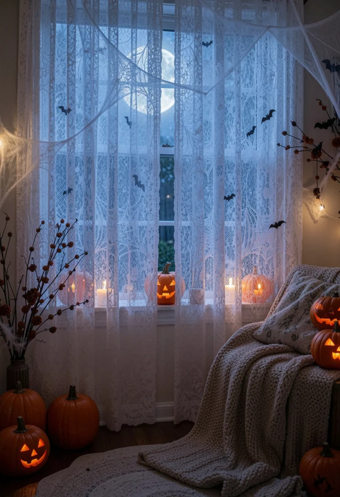 DIY Cobweb Lace Curtains