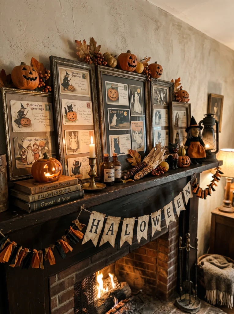Vintage Halloween Mantle