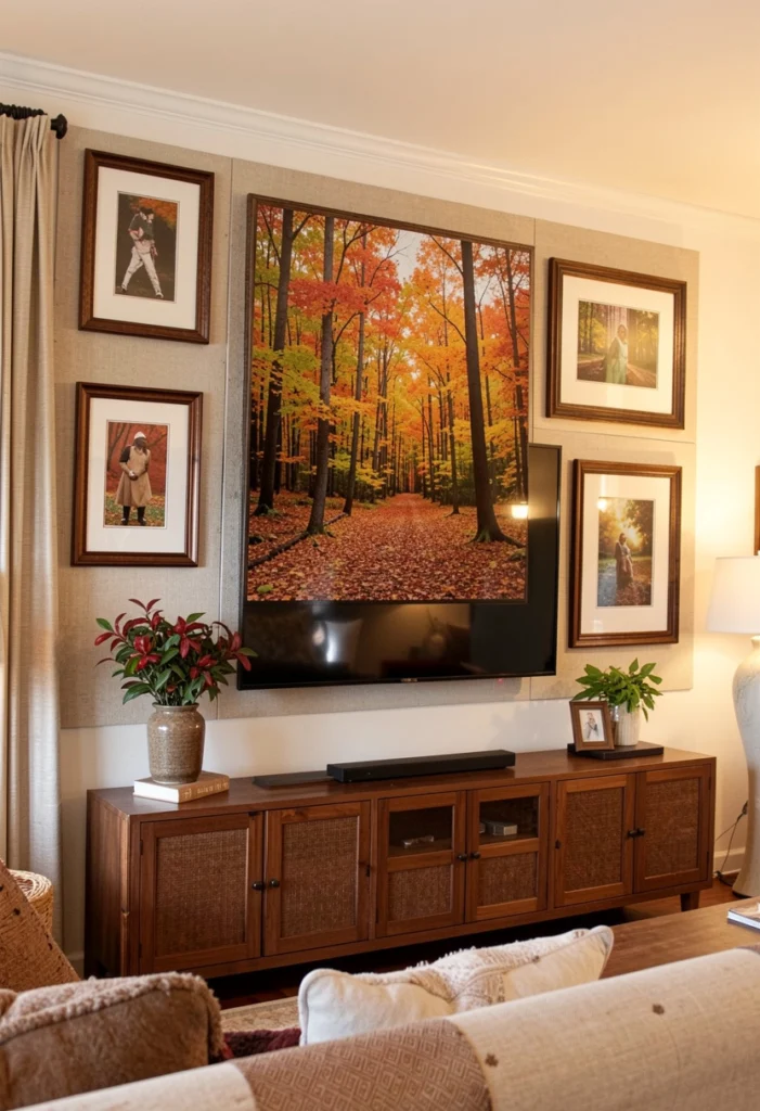  Add Seasonal Wall Art Above the TV