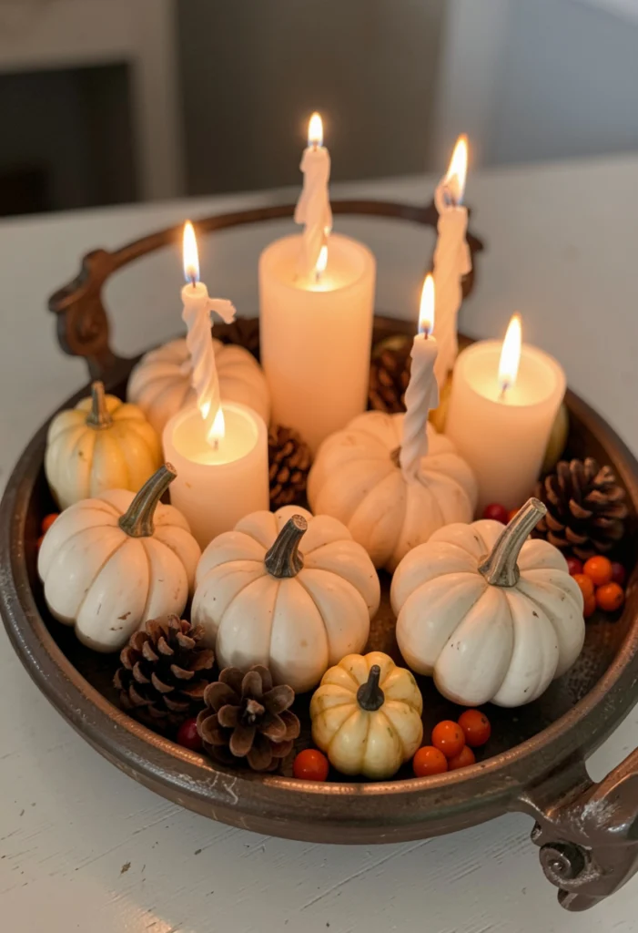 Candlelit Pumpkin Tray