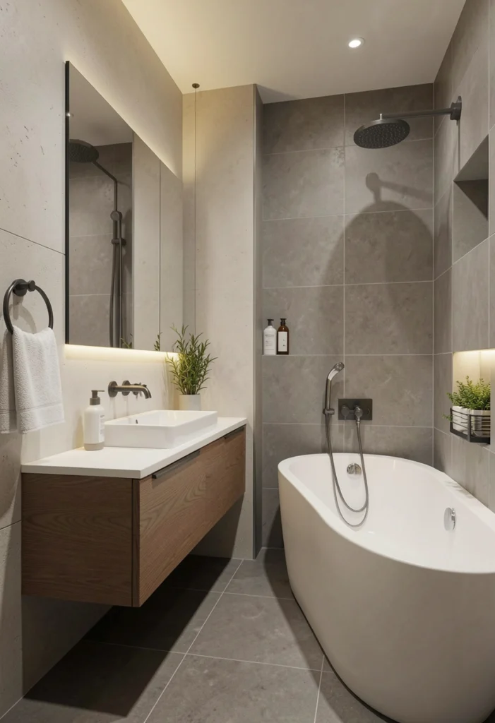 Floating Vanity with Tub Combo