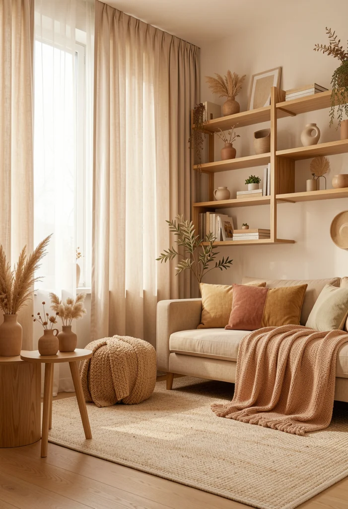 Use Curtains to Soften the Space